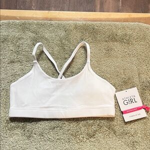 Girls size L/12 Athleta brand take it easy bra white